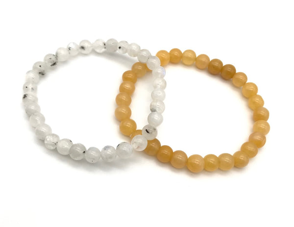 Natural Moonstone Gemstone Stretch Bracelet