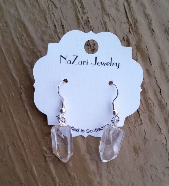 Natural Quartz Drop Dangle Earrings