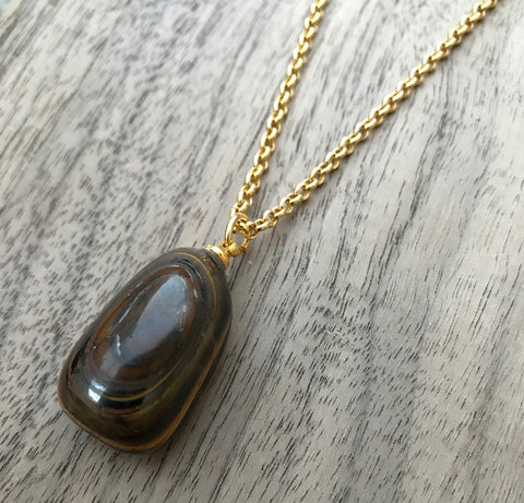 TIGERS EYE TUMBLED NECKLACE