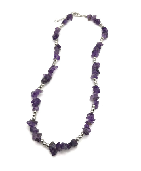 Natural Amethyst Chip Gemstone Crystal Necklace