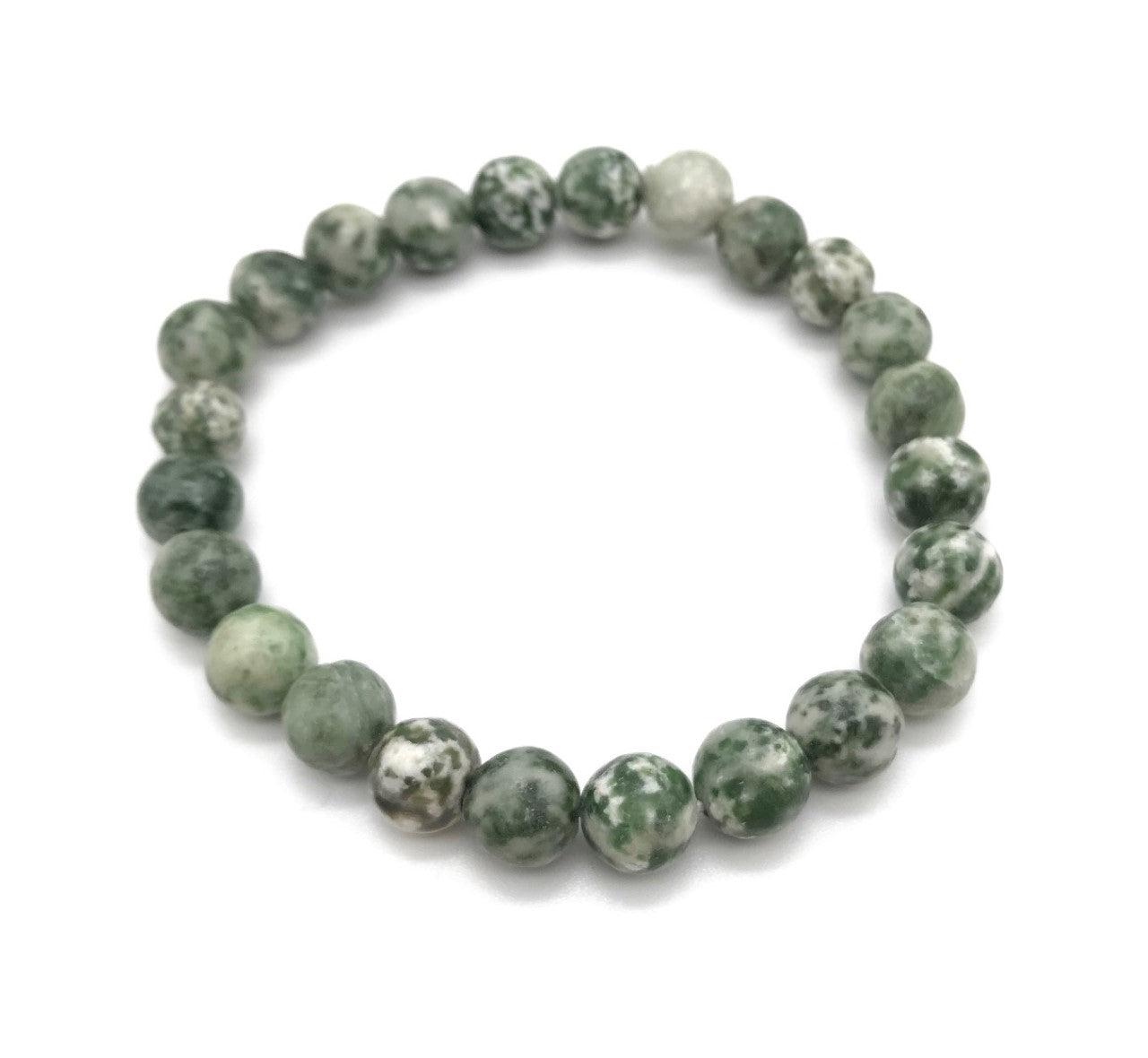 Natural Tree Agate Gemstone Stretch Bracelet