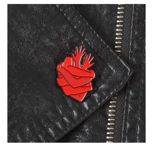 Hugging Heart Organ Enamel Pin
