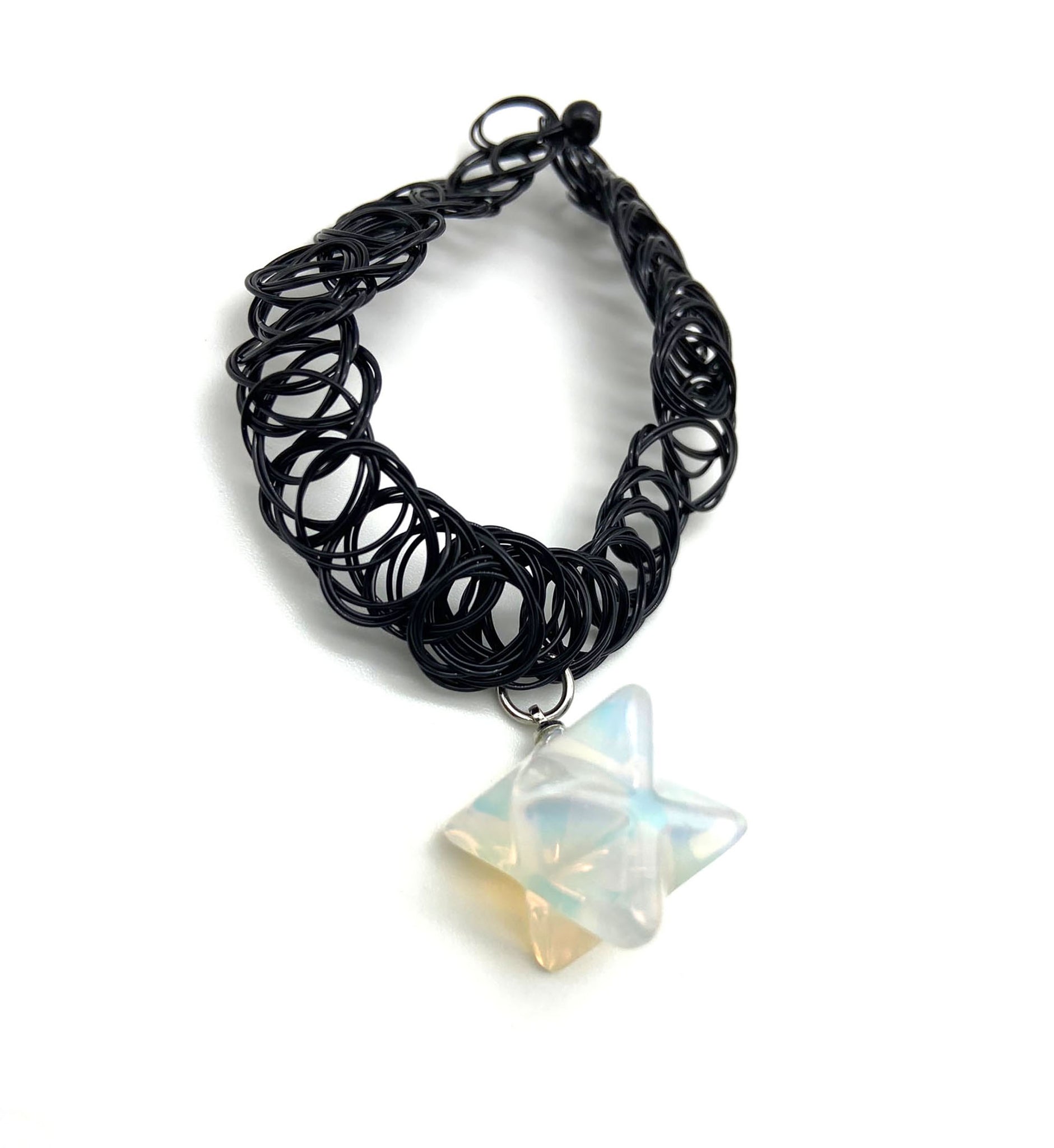 Natural Opalite Merkaba Star Pendant Tattoo Choker