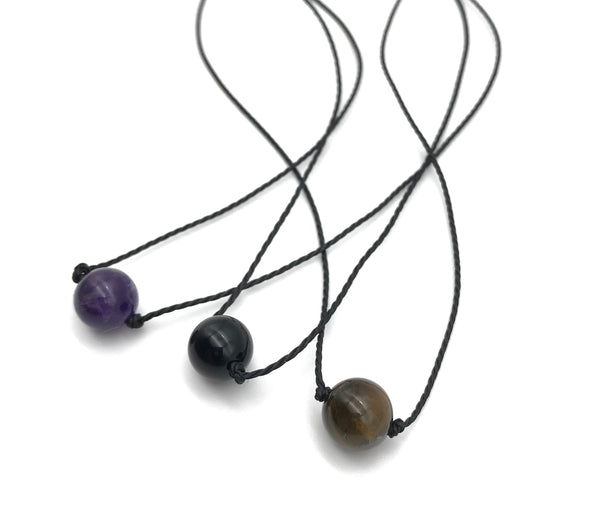 Natural Amethyst Round Gemstone Necklace