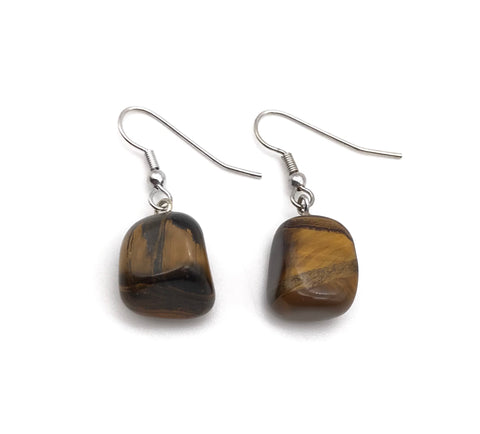 Natural Tigers Eye Drop Dangle Earrings