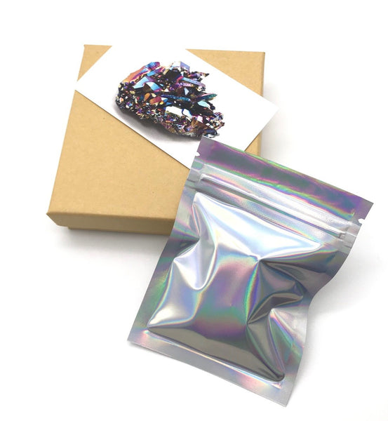 Natural Rainbow Quartz Aura Gemstone Crystal Pendant Necklace