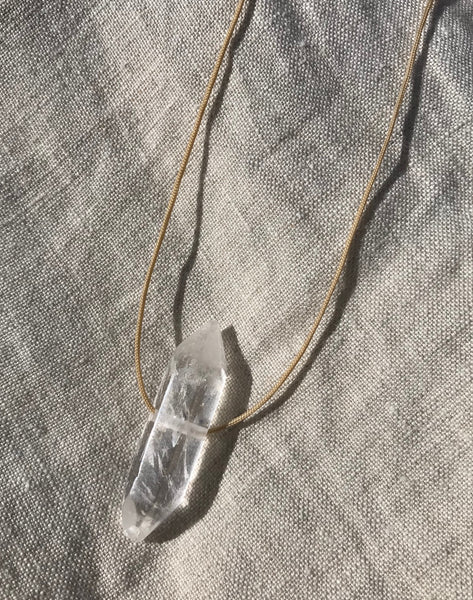 Natural Quartz Nude Hypoallergenic Cord Necklace 16 to 28 Inches Unisex