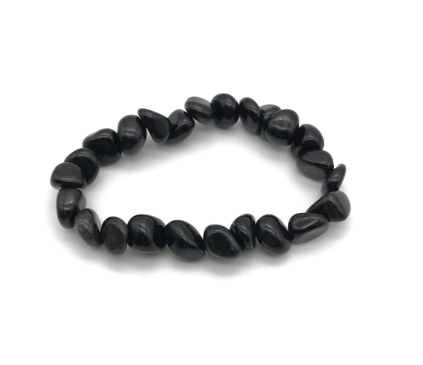 Black Tourmaline Tumbled Gemstone Stretch Bracelet