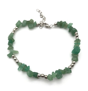 Natural Aventurine Silver Bracelet
