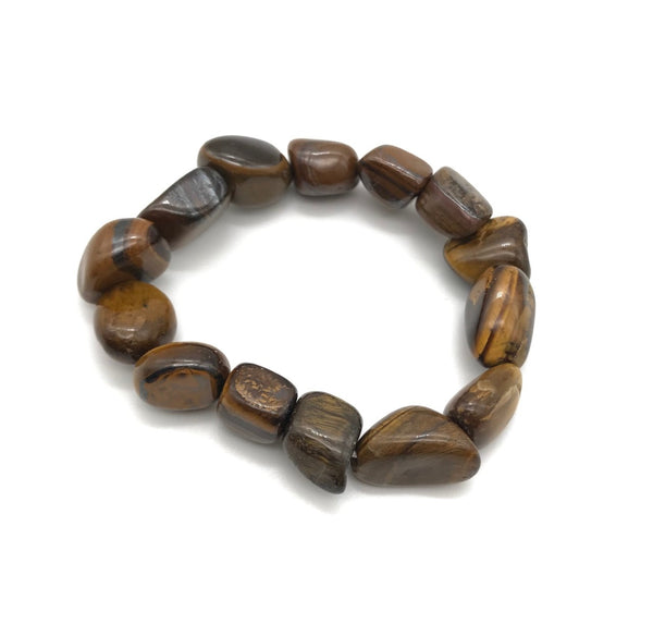 Tigers Eye Tumbled Gemstone Stretch Bracelet