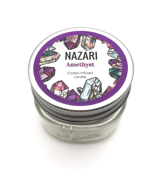 NATURAL AMETHYST CRYSTAL-INFUSED CANDLE