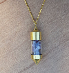 RAW GOLD AMETHYST BOTTLE NECKLACE