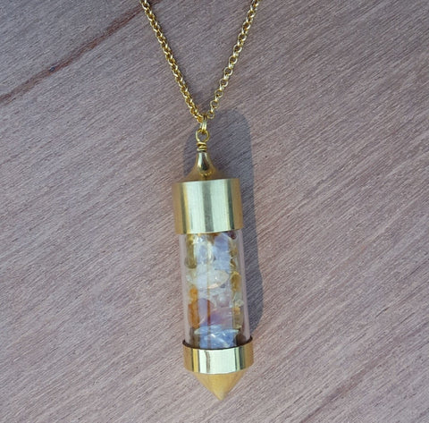RAW GOLD CITRINE BOTTLE NECKLACE
