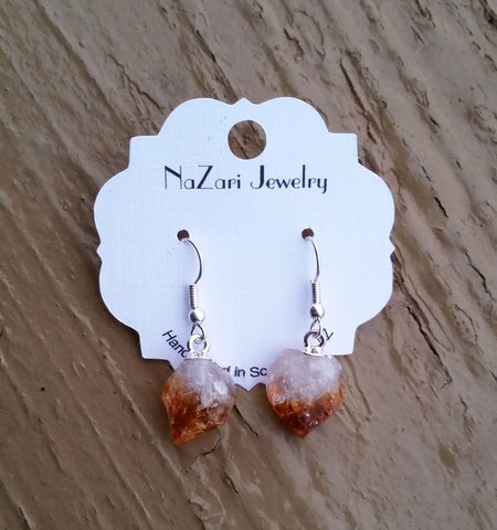 Natural Citrine Drop Dangle Earrings