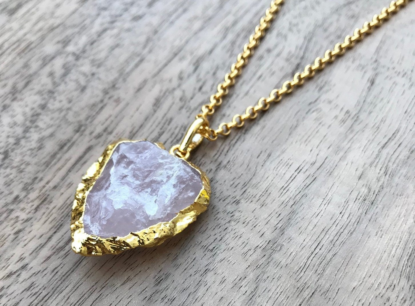 ROSE QUARTZ ARROWHEAD NECKLACE
