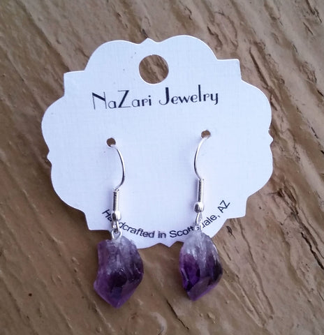 Natural Amethyst Drop Dangle Earrings