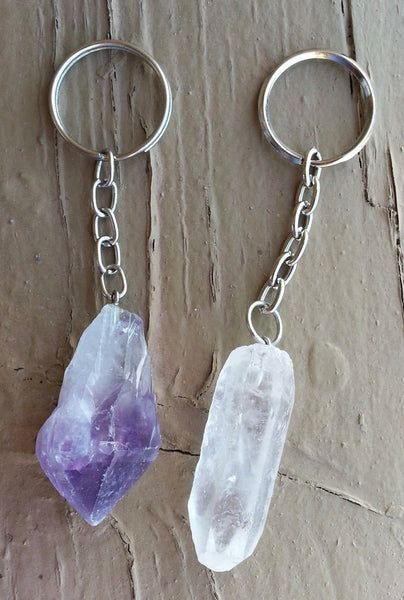 Natural Crystal Gemstone Keychain