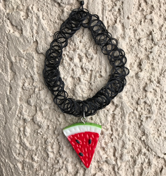 90s VINTAGE WATERMELON STRETCH CHOKER