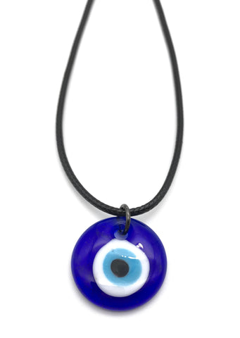 EVIL EYE MURANO GLASS HYPOALLERGENIC CORD NECKLACE 16 to 28 INCHES UNISEX