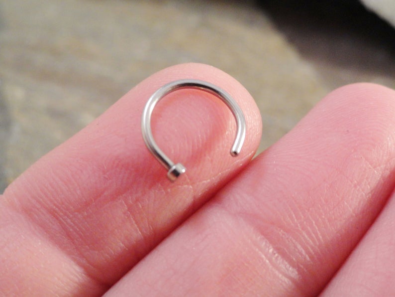 Faux Nose Ring 20g Sterling Silver Comfort Fit Fake Nose Ring