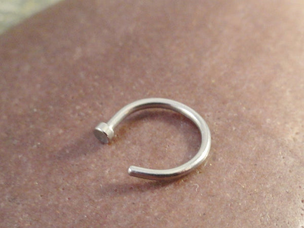 Faux Nose Ring 20g Sterling Silver Comfort Fit Fake Nose Ring
