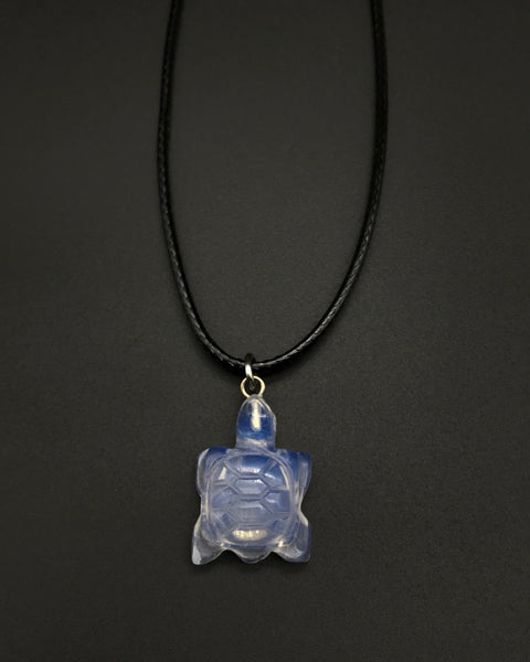 OPALITE TURTLE CARVED STONE CORD NECKLACE 16 to 28 INCHES UNISEX
