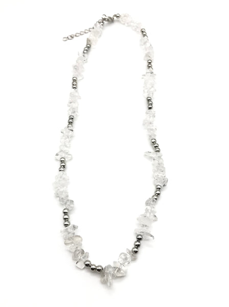 Natural Quartz Chip Gemstone Crystal Necklace